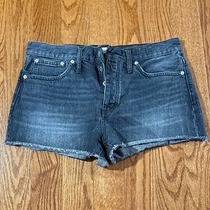 Madewell Black Washed Denim Cutoff Shorts